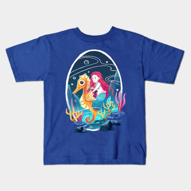 Sea horse Kids T-Shirt by Dilectum